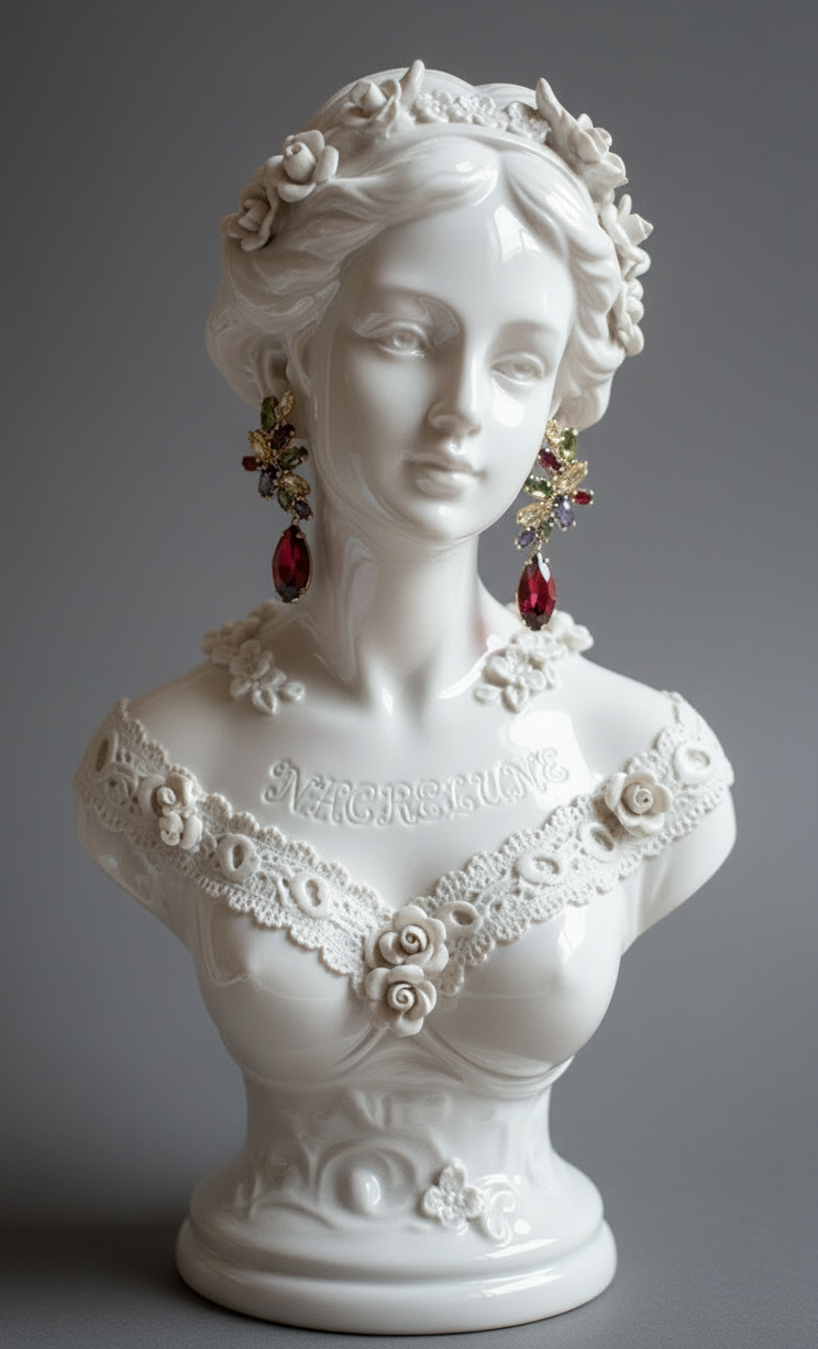 Large multicoloured zirconia earrings