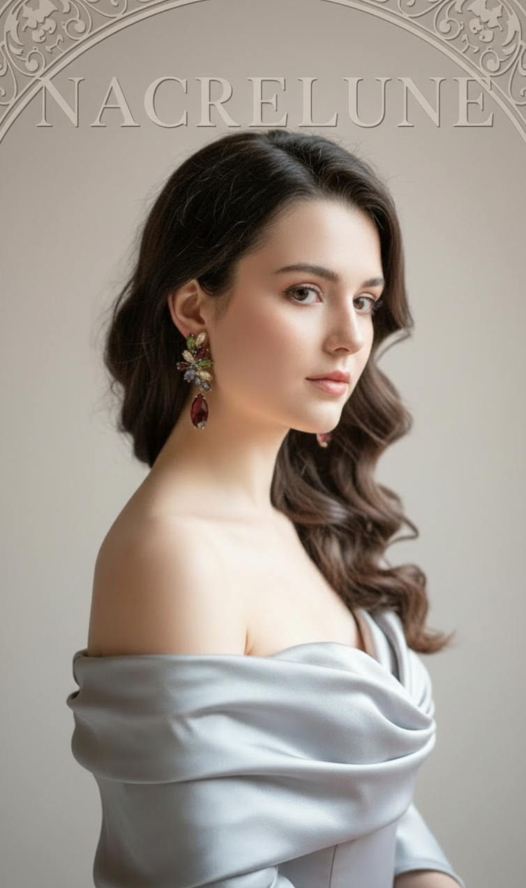 Grandes Boucles d'Oreille Zirconia Multicolores – Bijou Éclatant & Audacieux | NACRELUNE NACRELUNE boucles d'oreille