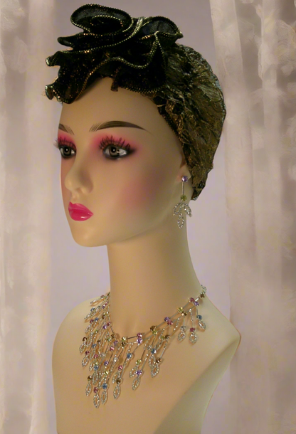 Parure en strass multicolores