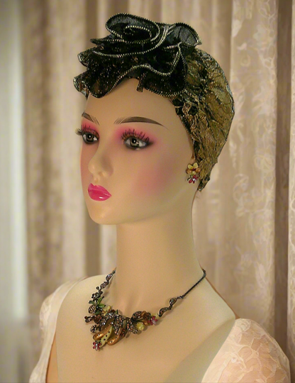 Parure fleurs et fruits en émail