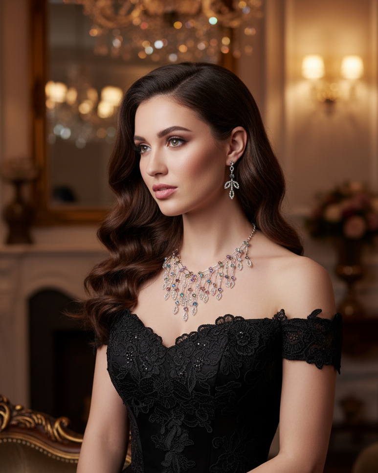 Parure en strass multicolores NACRELUNE parure