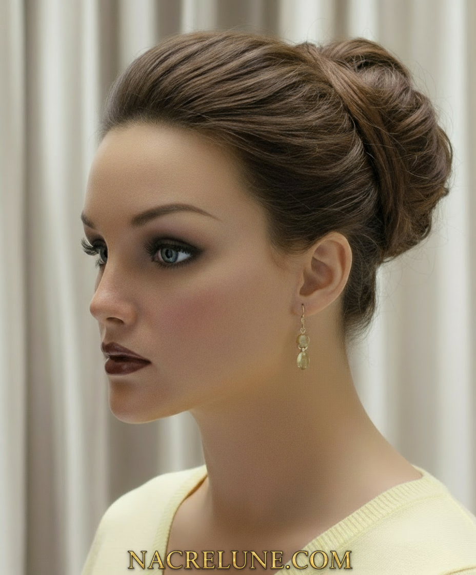 Boucles d'oreille en argent avec quartz rutiles NACRELUNE boucles d'oreille