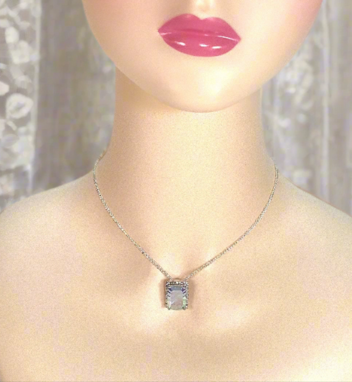 Pendentif en argent 925 avec topaze traitée mystique multicolore