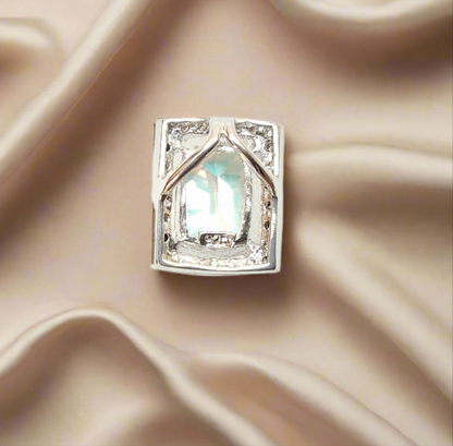 Pendentif en argent 925 avec topaze traitée mystique multicolore