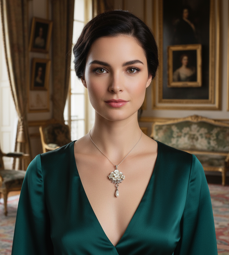 pendentif avec fleurs en nacre NACRELUNE pendentif