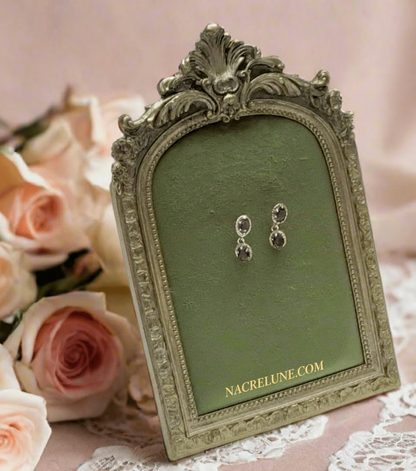 Boucles d'oreilles en argent et améthystes taillées NACRELUNE boucles d'oreille