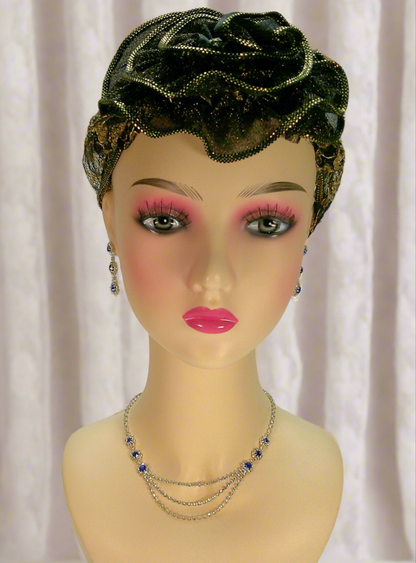 Parure de petits strass bleu roi