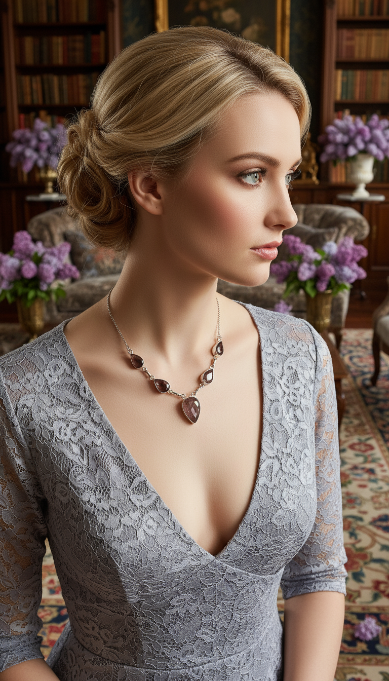 Collier argent et fluorites nacrelune.com collier