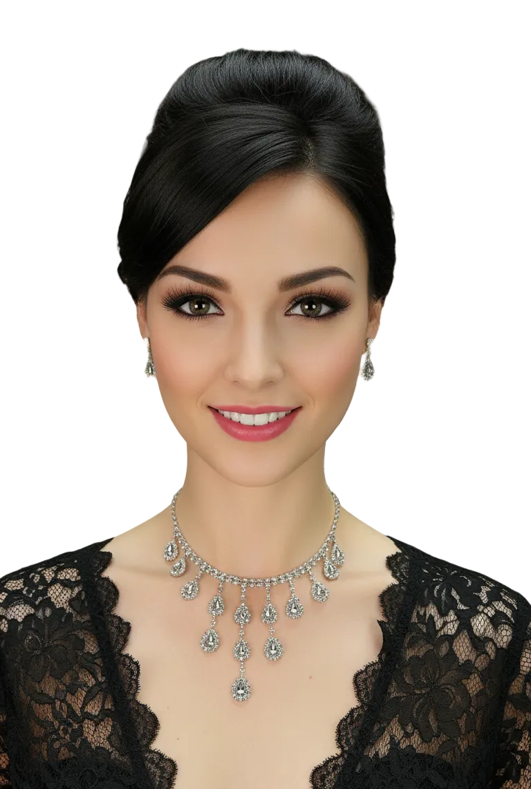 Parure en strass avec pendeloques nacrelune.com parure