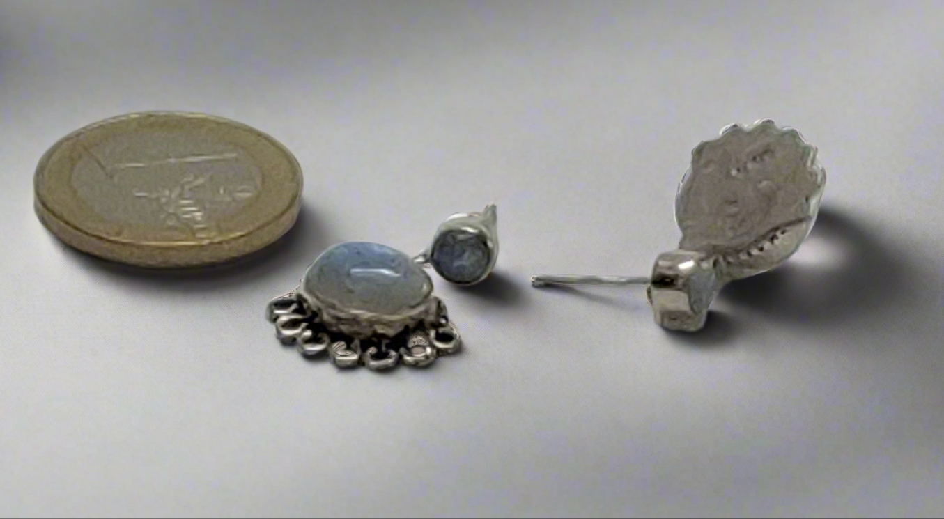 Boucles d'oreille en argent avec pierres de lune