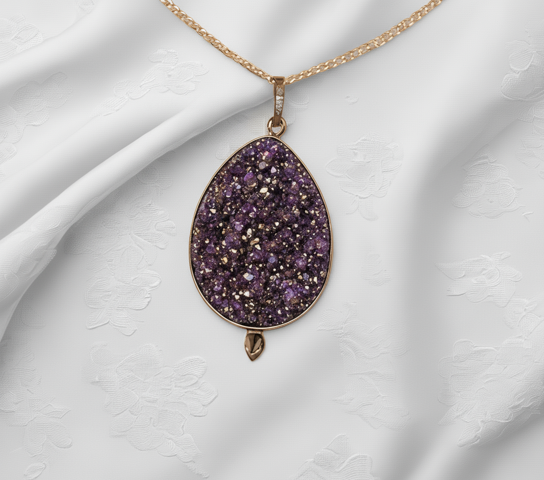 pendentif argent 925 avec titanite naturelle NACRELUNE collier