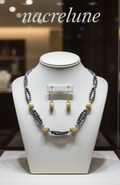 Parure Perles de Culture Irisées & Citrines Polies | Collier + Boucles – Nacrelune nacrelune.com parure