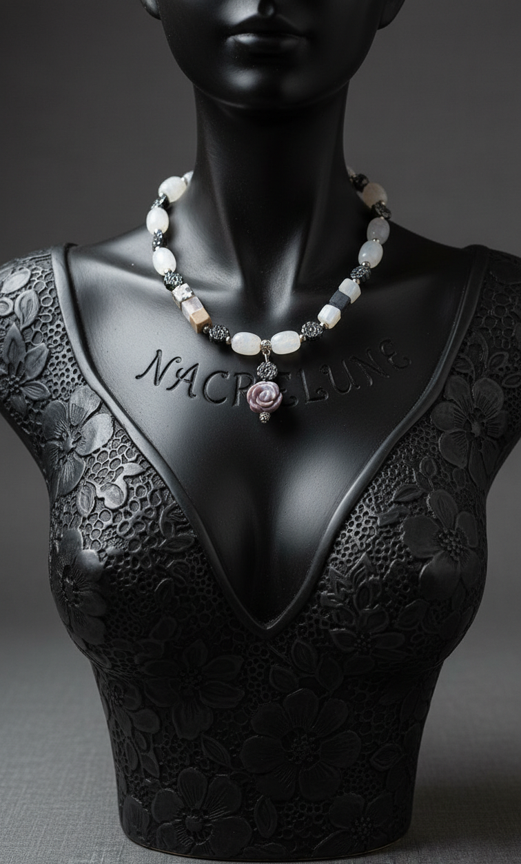 Collier Jade hematites & Rhodochrosite | NACRELUNE NACRELUNE collier