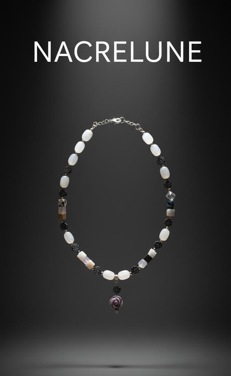 Collier Jade hematites & Rhodochrosite | NACRELUNE NACRELUNE collier