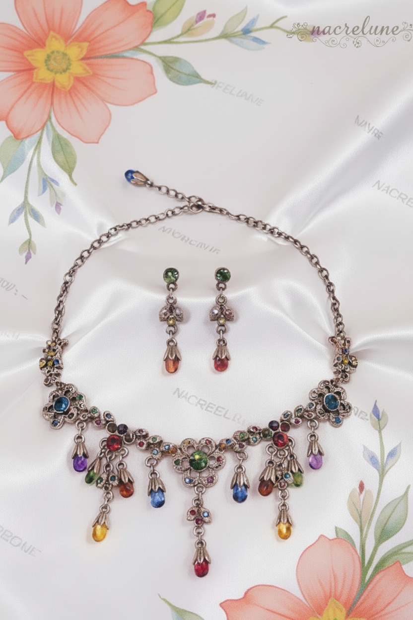 parure en cristaux multicolores nacrelune.com parure