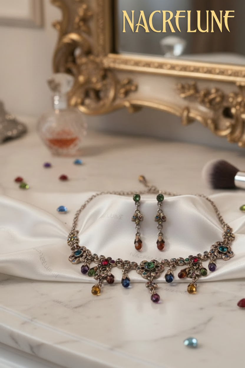parure en cristaux multicolores nacrelune.com parure