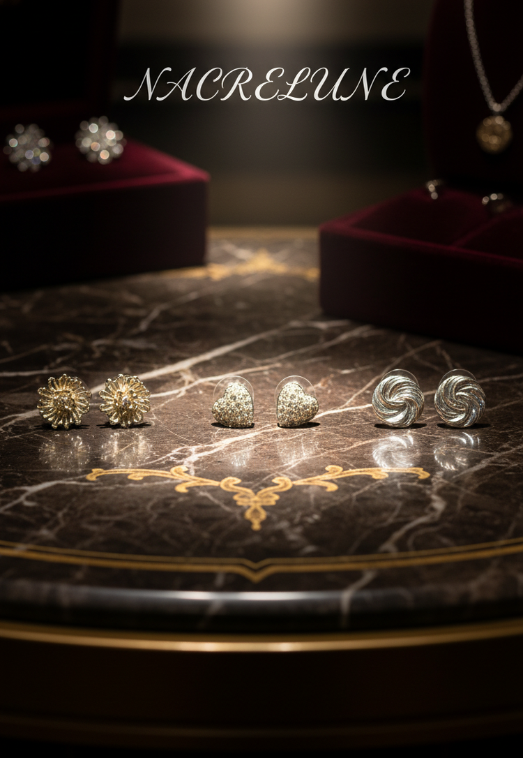 Lot de Boucles d'Oreille Fantaisie – Coffret Bijoux Variés Petit Prix | NACRELUNE NACRELUNE boucles d'oreille