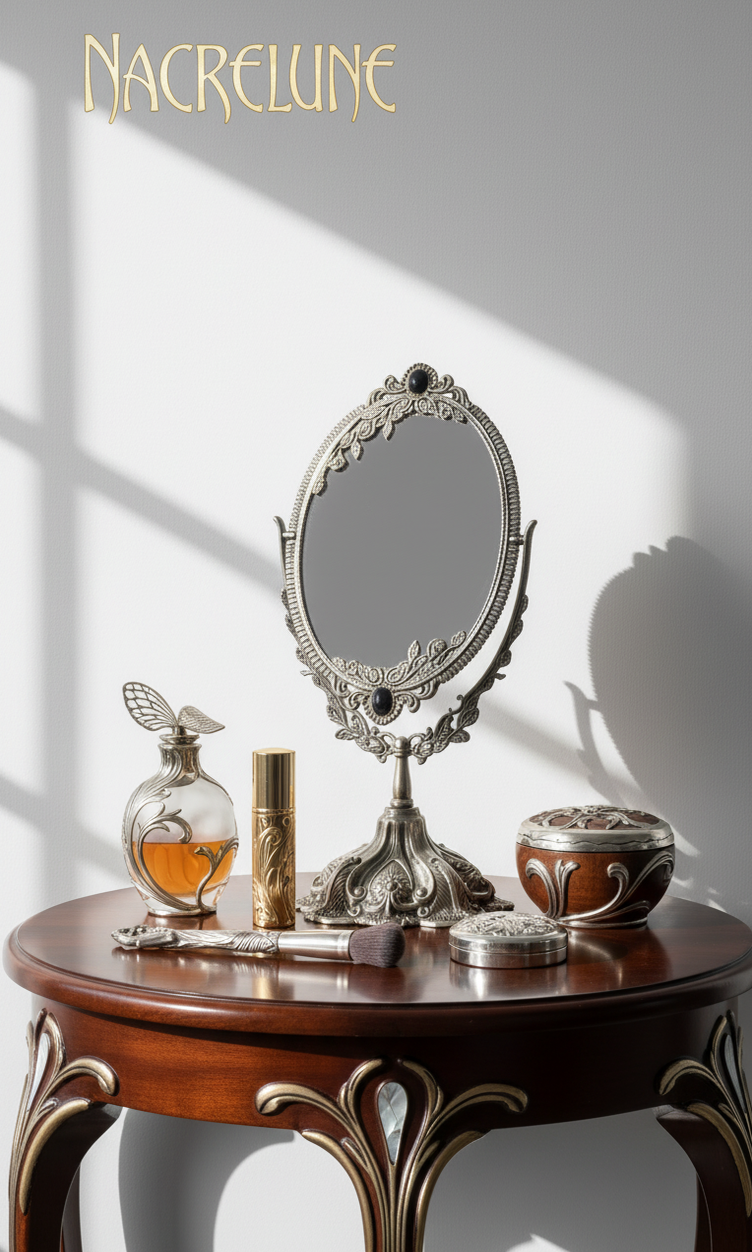 Miroir Style Vintage pour la Coiffeuse - Design Ouvrage Intemporel | NACRELUNE NACRELUNE accessoires