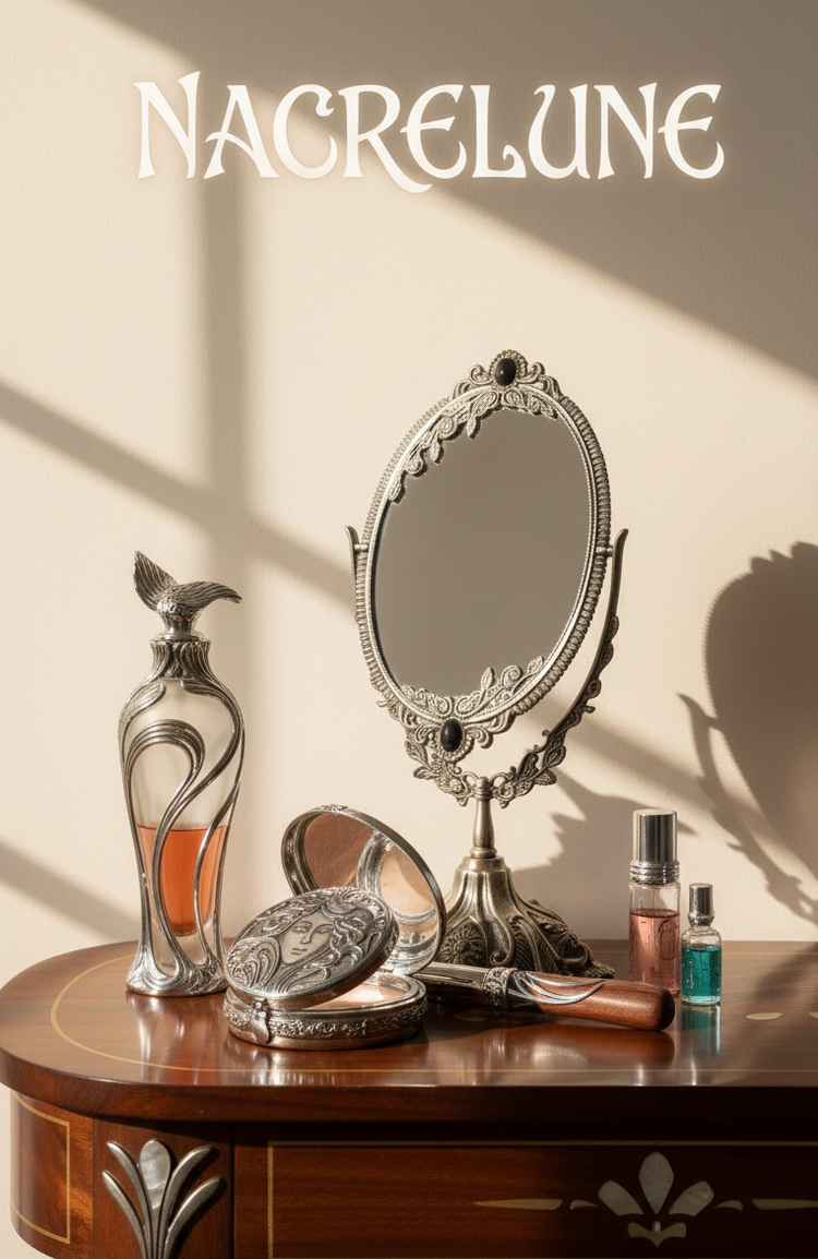 Miroir Style Vintage pour la Coiffeuse - Design Ouvrage Intemporel | NACRELUNE NACRELUNE accessoires