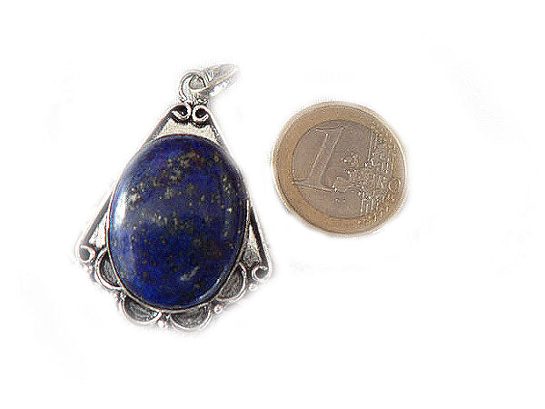 silver lapis lazuli pendant (Blue) N24