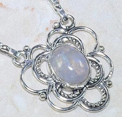 Silver moonstone necklace N301