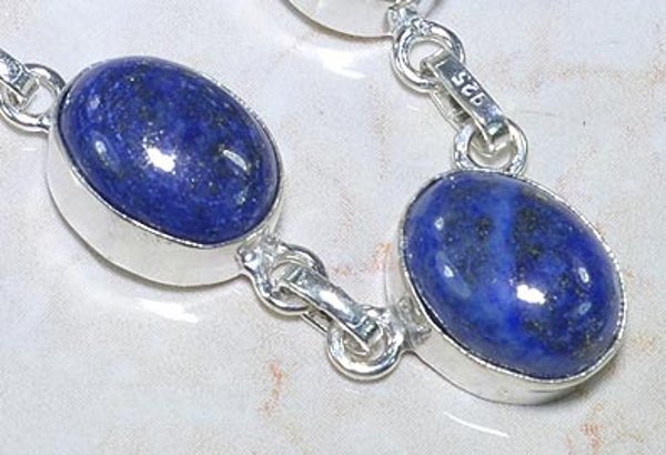 Collier argent lapis lazulis N302