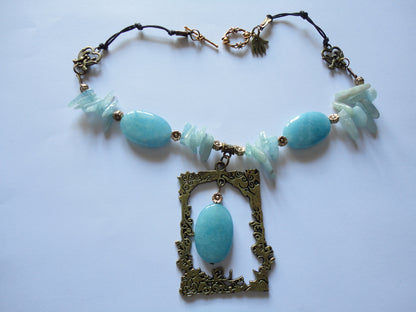 Aquamarine necklace N353T42