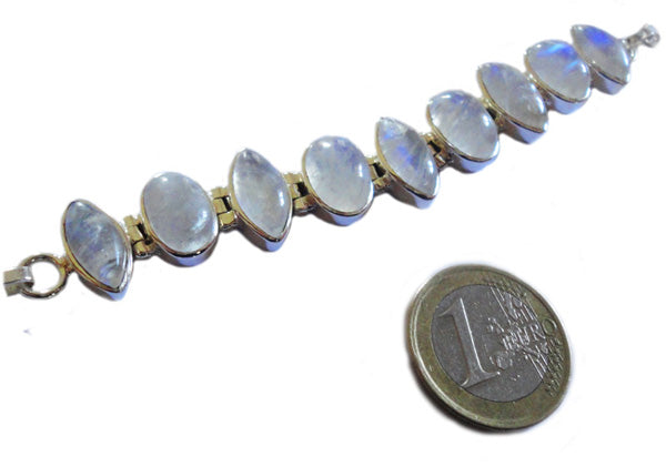 Silver bracelet and moonstones PRB20