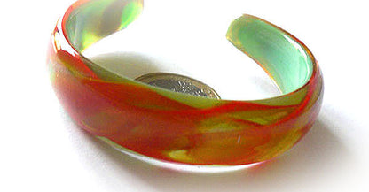bracelet verre orange jaune vert PRB22