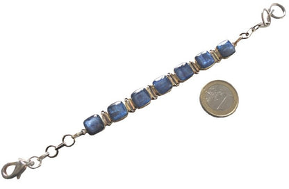 Bracelet argent 925 avec cyanites polies PRB26
