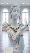 Parure Complète en Strass Topaze | Collier, Boucles d'Oreilles & Bracelet | NACRELUNE nacrelune.com parure