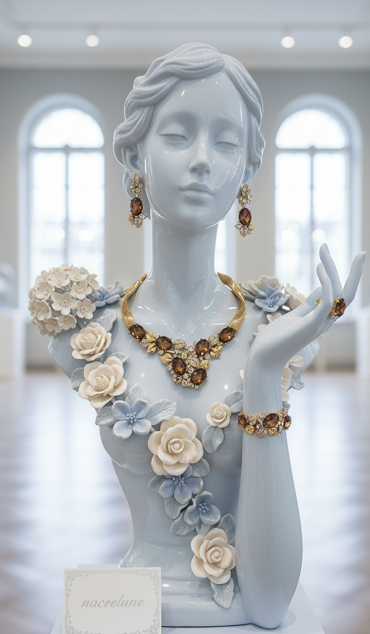 Parure Complète en Strass Topaze | Collier, Boucles d'Oreilles & Bracelet | NACRELUNE nacrelune.com parure