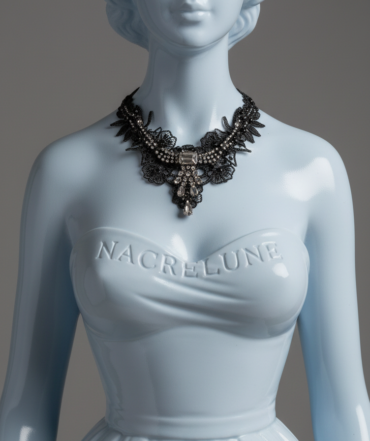 Parure Dentelle & Strass - Noir ou Multicolore au Choix | NACRELUNE NACRELUNE parure