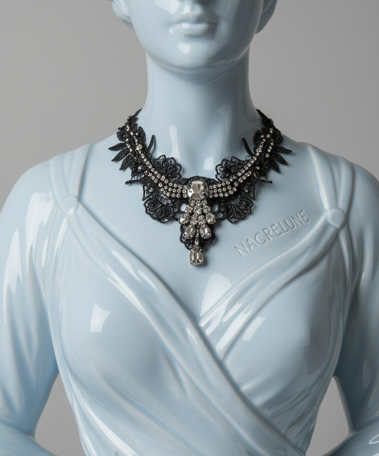 Parure Dentelle & Strass - Noir ou Multicolore au Choix | NACRELUNE NACRELUNE parure