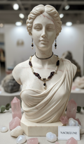 Garnet Pearl Cultured Necklace Natural Loops Set