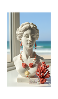 Parure Imitation Corail | Collier et Boucles d'Oreilles | NACRELUNE nacrelune.com parure
