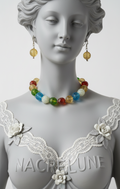 Parure Perles de Resine Gravee - Motifs Artisanaux Uniques & Originalite | NACRELUNE NACRELUNE parure