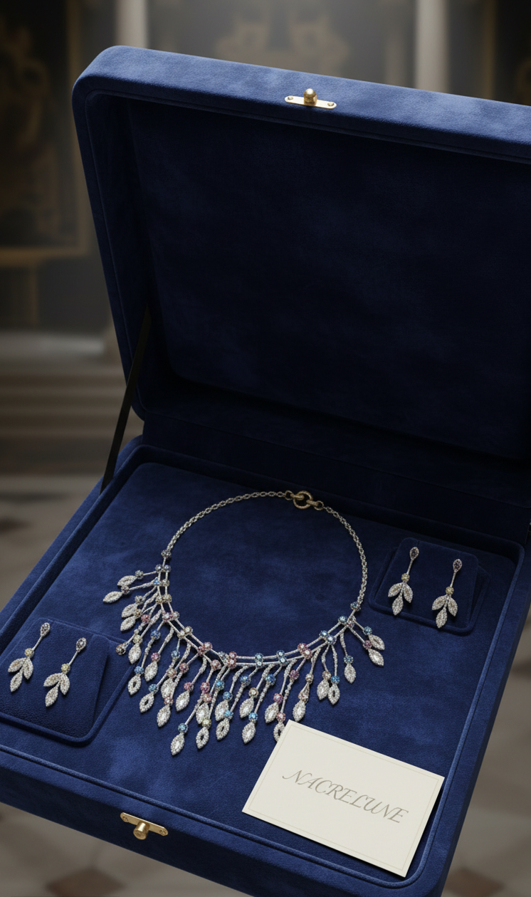 Multicolored rhinestone jewelry set