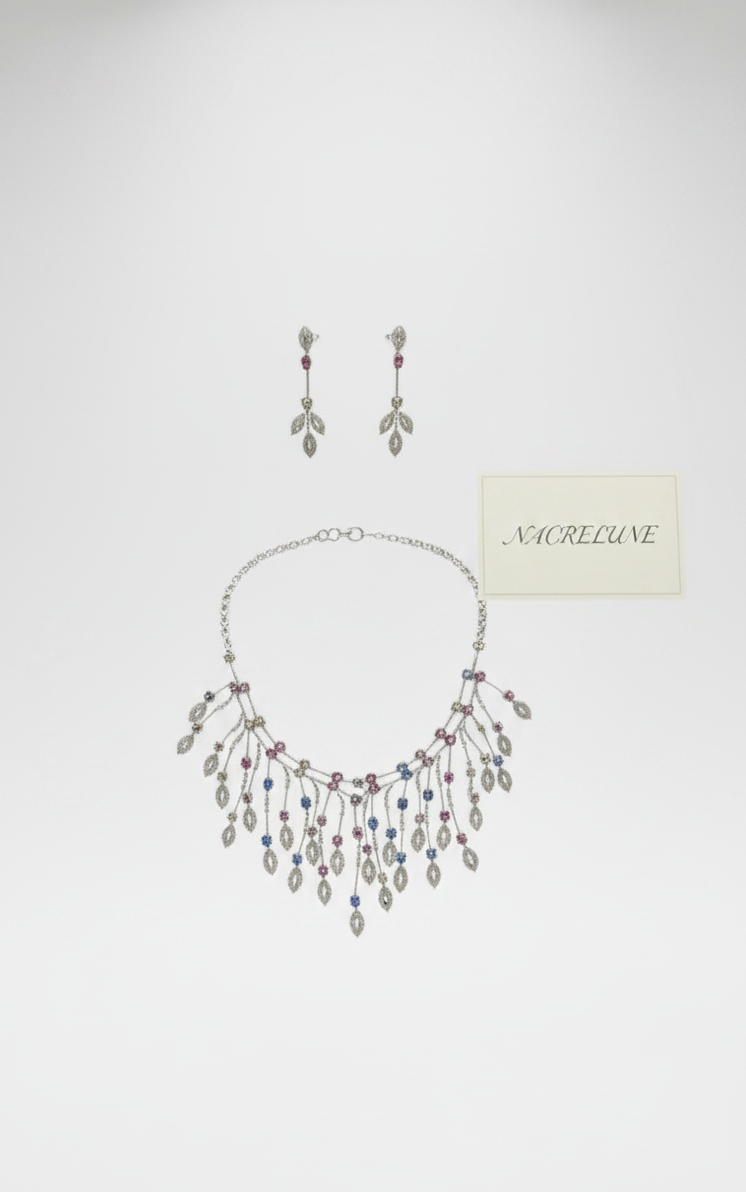 Multicolored rhinestone jewelry set
