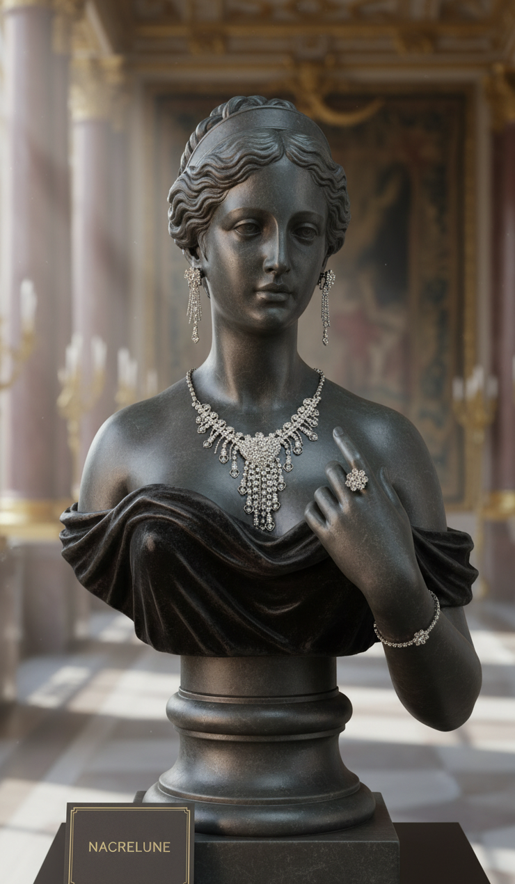 Parure Strass Complète Cœur | Collier, Bracelet & Boucles d'Oreilles | NACRELUNE nacrelune.com parure