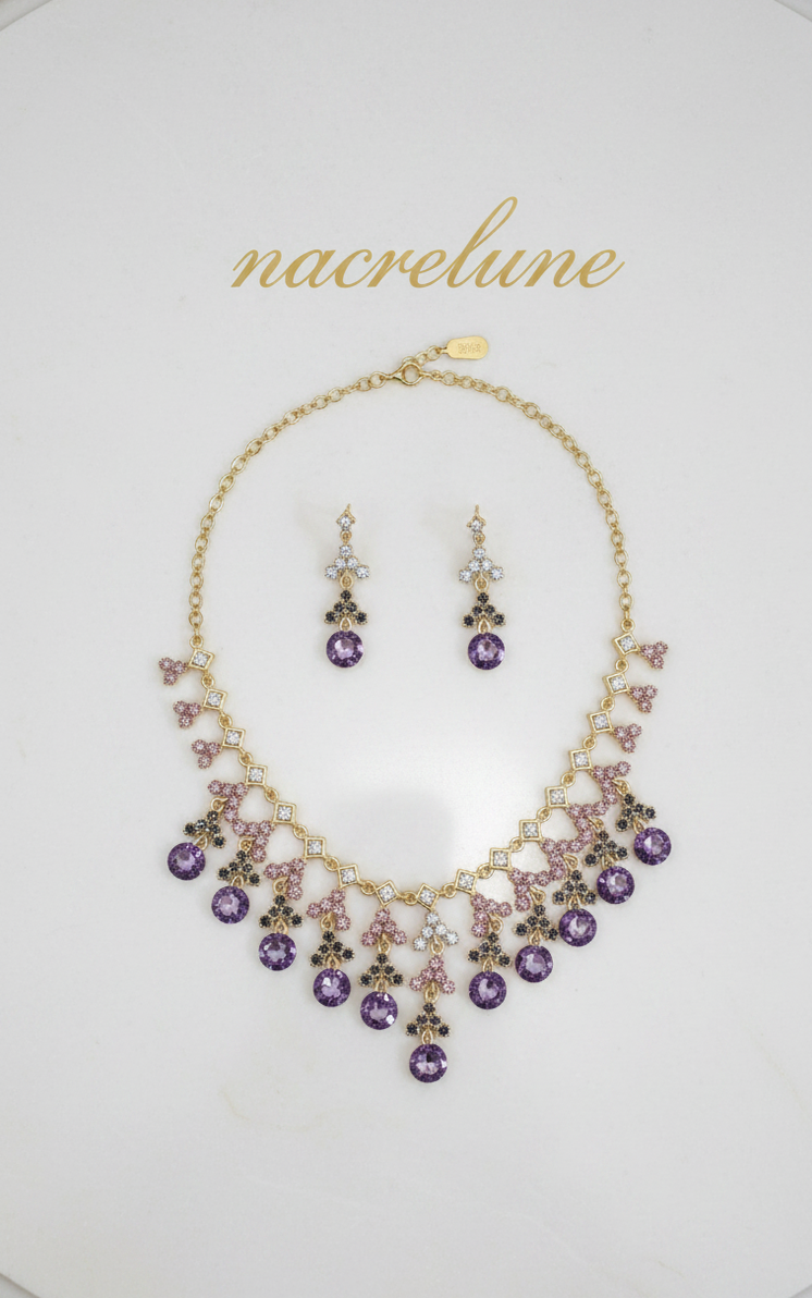 Parure Strass Pampilles Rondes - Eclat & Mouvement Lumineux | NACRELUNE NACRELUNE parure