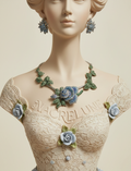 Parure Strass Roses Bleues - Eclat Floral & Elegance Romantique | NACRELUNE NACRELUNE parure