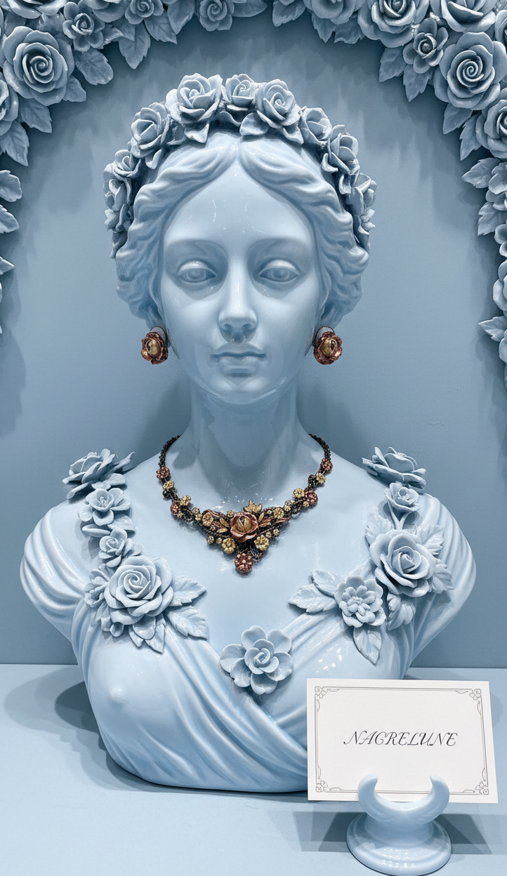 Parure de Fleurs en Émail | Collier et Boucles d'Oreilles | NACRELUNE nacrelune.com parure