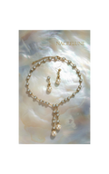 Parure dorée avec grandes perles fantaisie et strass nacrelune.com parure