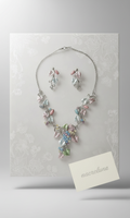Parure en Émail Feuilles Colorées | Collier et Boucles d'Oreilles | NACRELUNE nacrelune.com parure