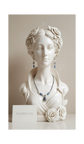 Parure en Perles de Quartz Bleu & Cristal de Roche | Collier et Boucles d'Oreilles | NACRELUNE nacrelune.com parure
