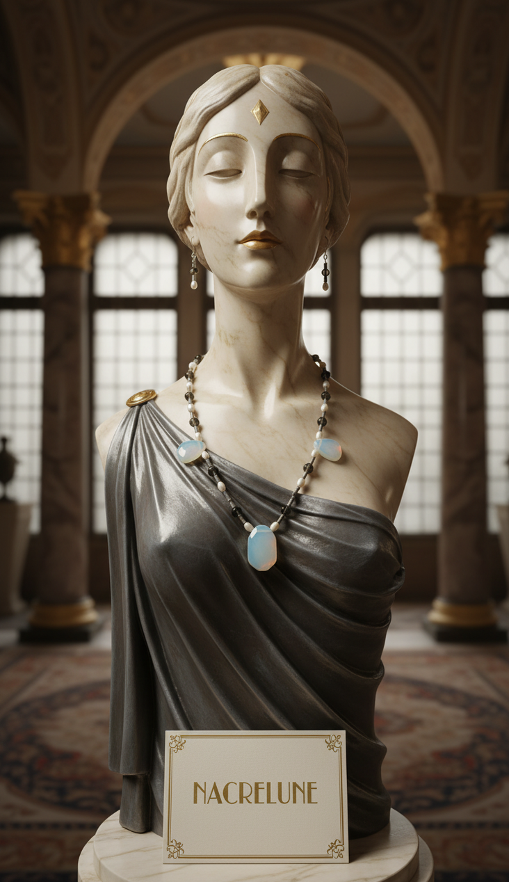 Parure en Quartz & Opalites | Collier et Boucles d'Oreilles | NACRELUNE nacrelune.com parure