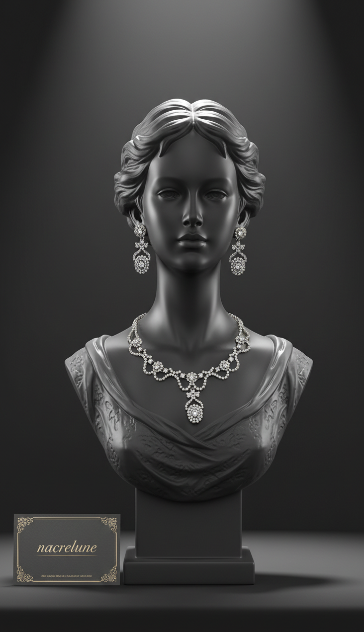 Parure en Strass Blanc | Collier et Boucles d'Oreilles | NACRELUNE nacrelune.com parure