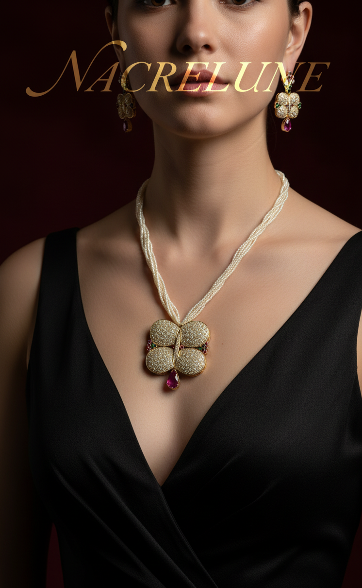 Parure Zirconia sur Perles Fines - Eclat & Feminite | NACRELUNE NACRELUNE parure