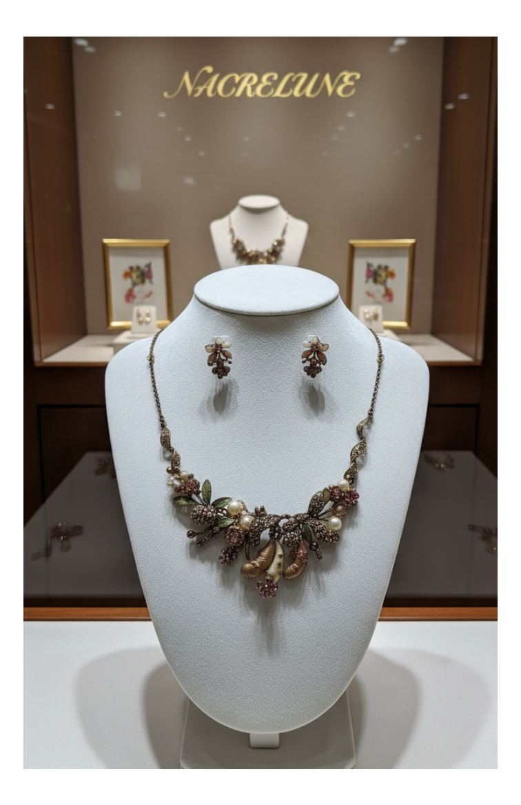 Adorno de flores y frutas esmaltadas
